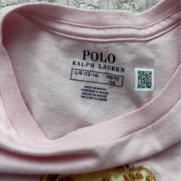 Pink Ralph Lauren Bear Tee (kids size) - Picture 3 of 4